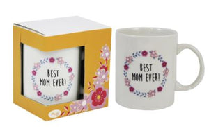 "Best Mom Ever" Floral Mug