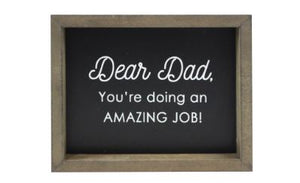 "Dear Dad" Wood Boxed Sign